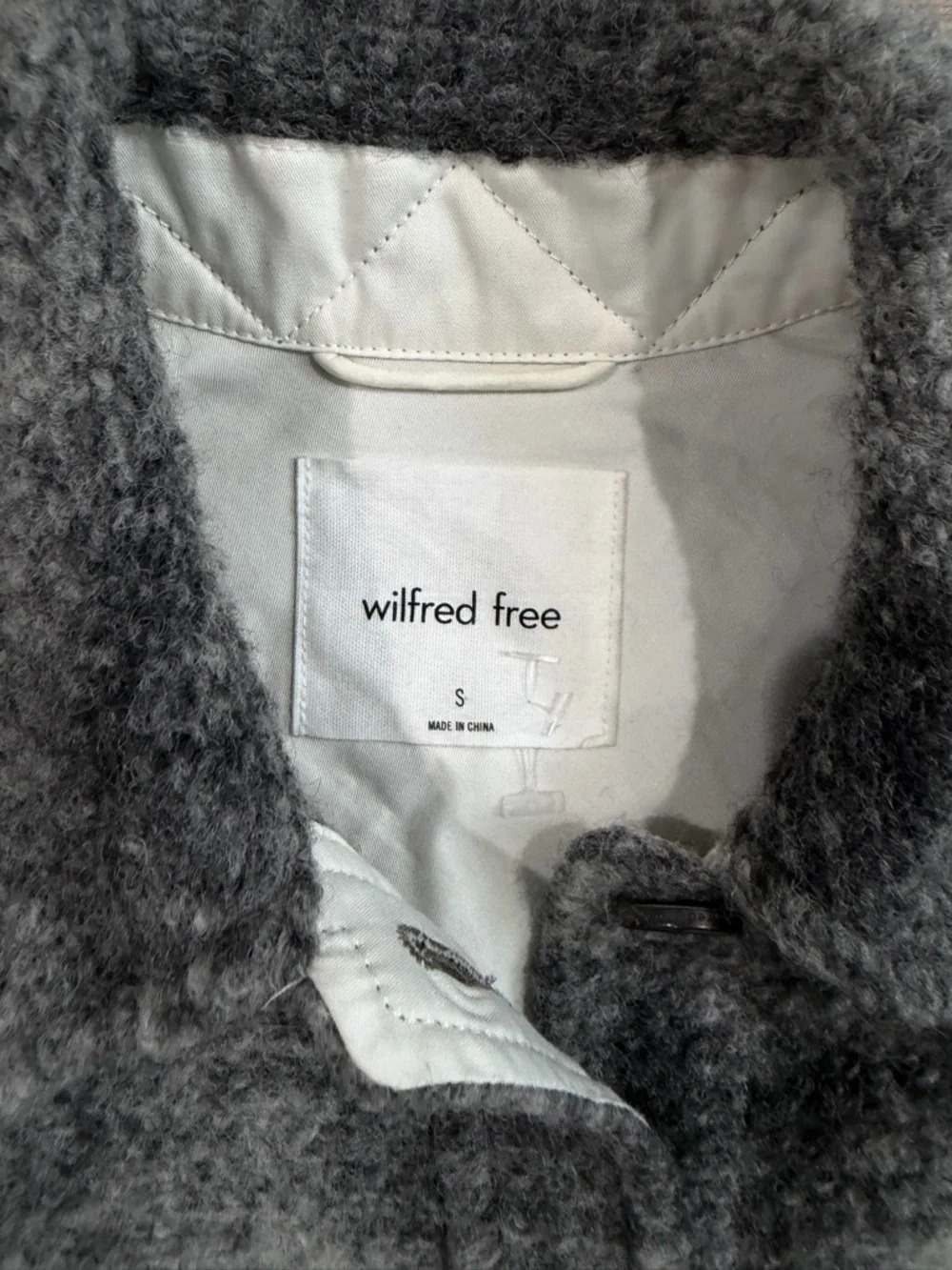 Wilfred Free Gray Textured Wool-Blend Jacket Shacket
